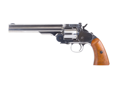 Schofield No. 3 Nickel CO2 BB Revolver, Full Metal Authentic Replica , Caliber - 0.177